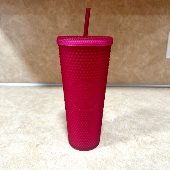 Starbucks Studded Hot Pink Bling Cold Tumbler Cup 24 oz Venti - Picture 3 of 6